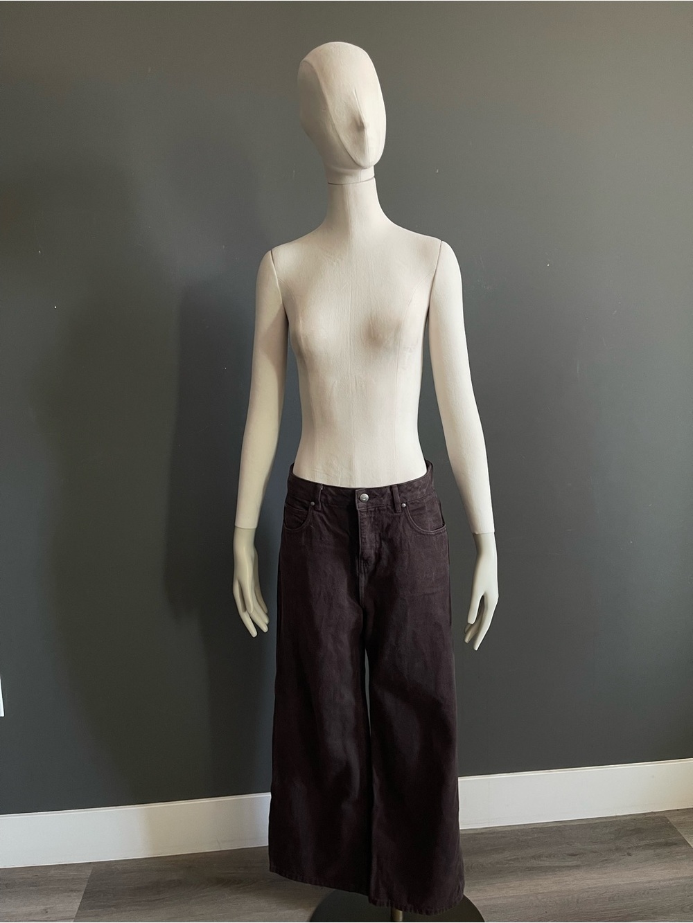 Afends Size 26 Espresso Brown Organic Cotton Wide Leg Baggy Jeans Quiet Luxury